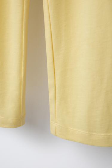 PLAIN HEAVY WEIGHT WIDE-LEG TROUSERS - Yellow by Zara - Image 3