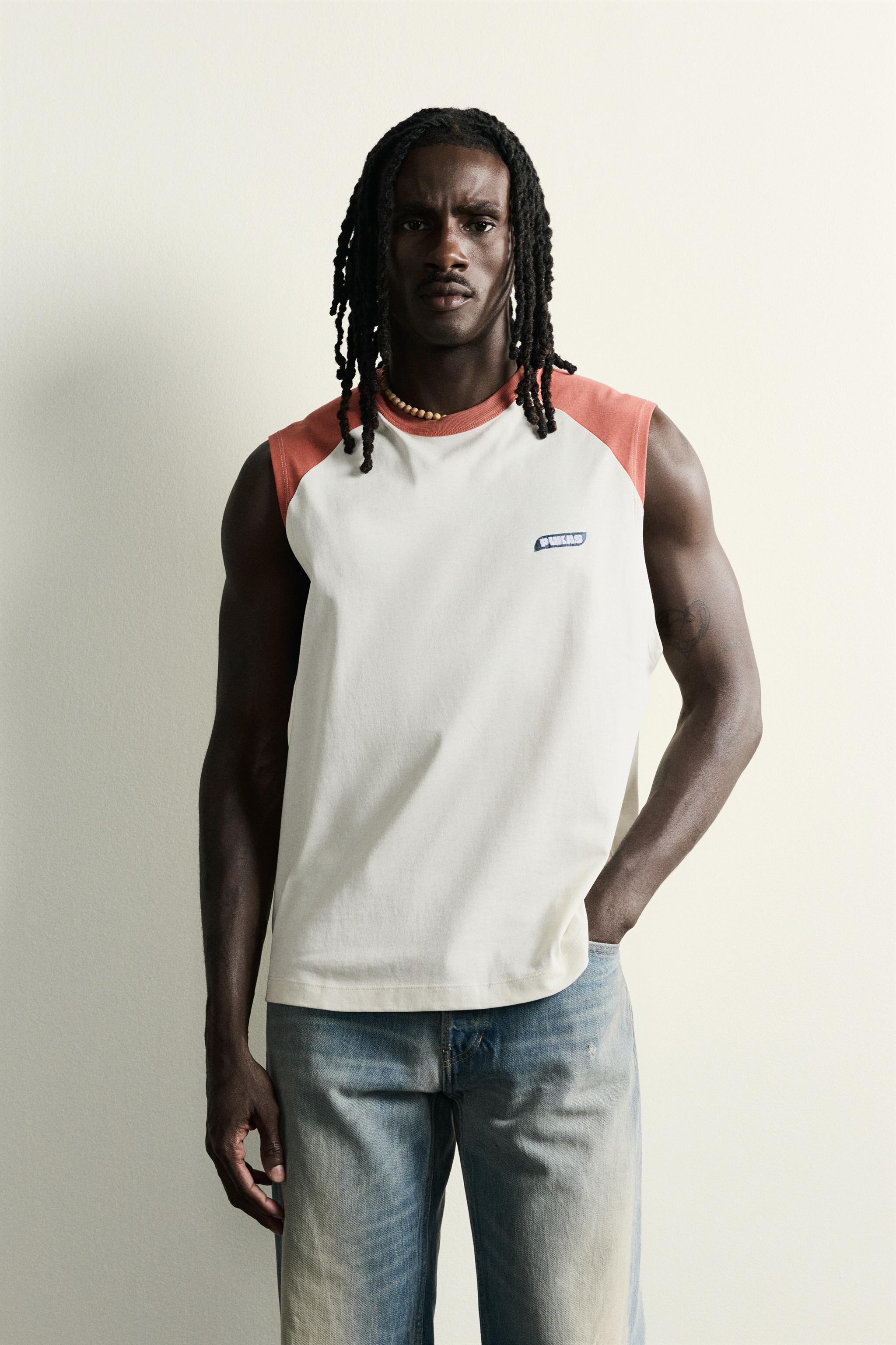 PUKAS SURF X ZARA COLOUR BLOCK TANK TOP - White / Red | ZARA Singapore