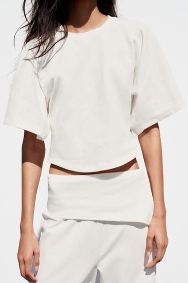 SWEAT À MANCHES CAPE - Écru de Zara - Image 2