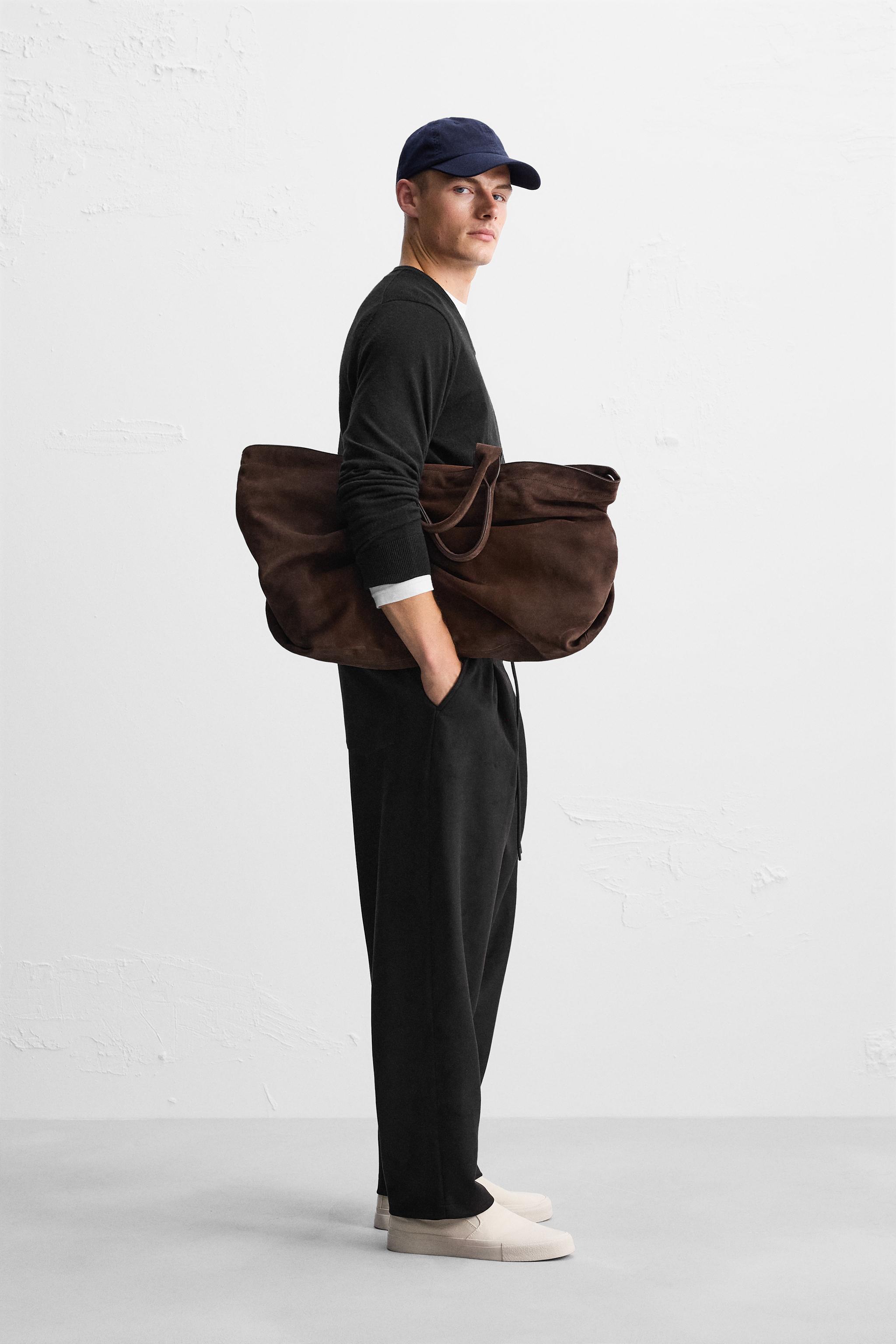フェイクスエードプリーツパンツ - ブラック | ZARA Japan / 日本