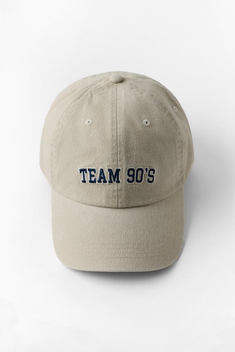 CONTRAST EMBROIDERED TWILL CAP — Ice