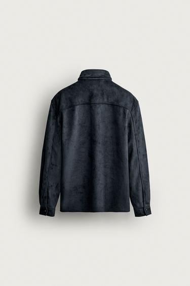 SURCHEMISE EFFET DAIM - Bleu marine de Zara - Image 5