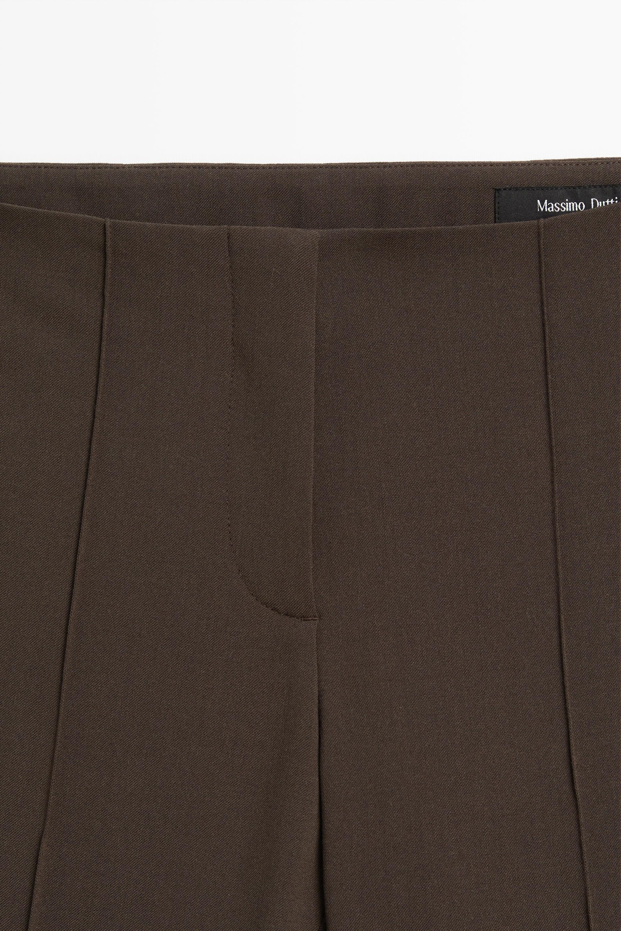Wool-blend kick flare pants