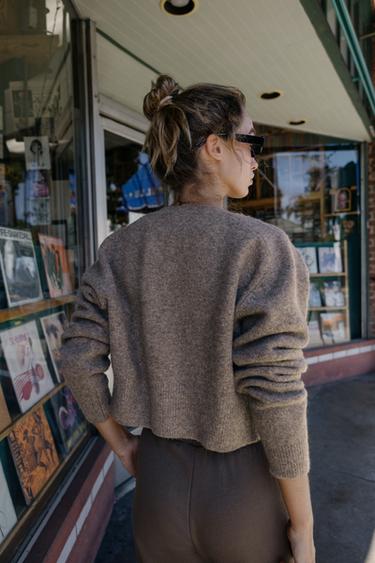BUTTON CARDIGAN - Metal brown by Zara - Image 3