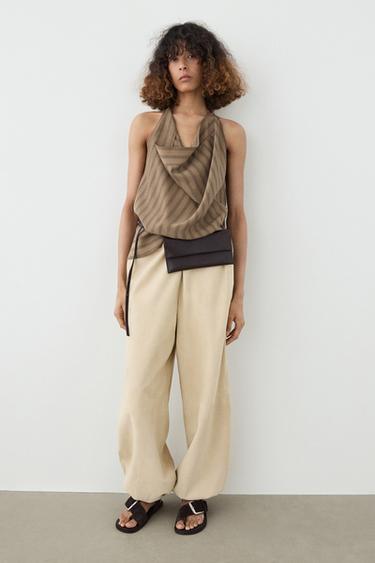 Zara Striped top with cowl neckline - 211