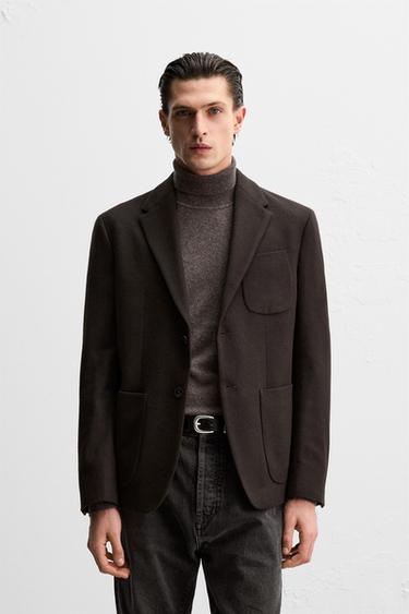 MANTECO FLANNEL WOOL BLEND BLAZER - Dark brown by Zara