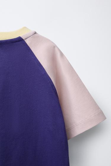 T-SHIRT MANCHES RAGLAN PUKAS SURF - Mauve poudré de Zara - Image 3