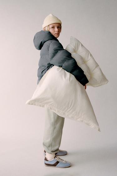 WATER-REPELLENT QUILTED COAT WITH LABEL - Grey by Zara