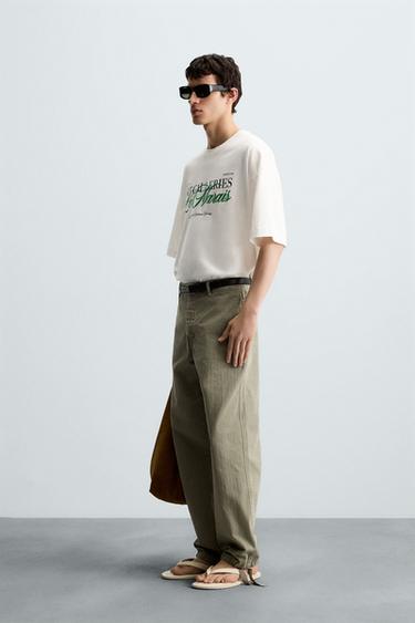 OVERSIZED SLOGAN T-SHIRT - White by Zara - Image 3