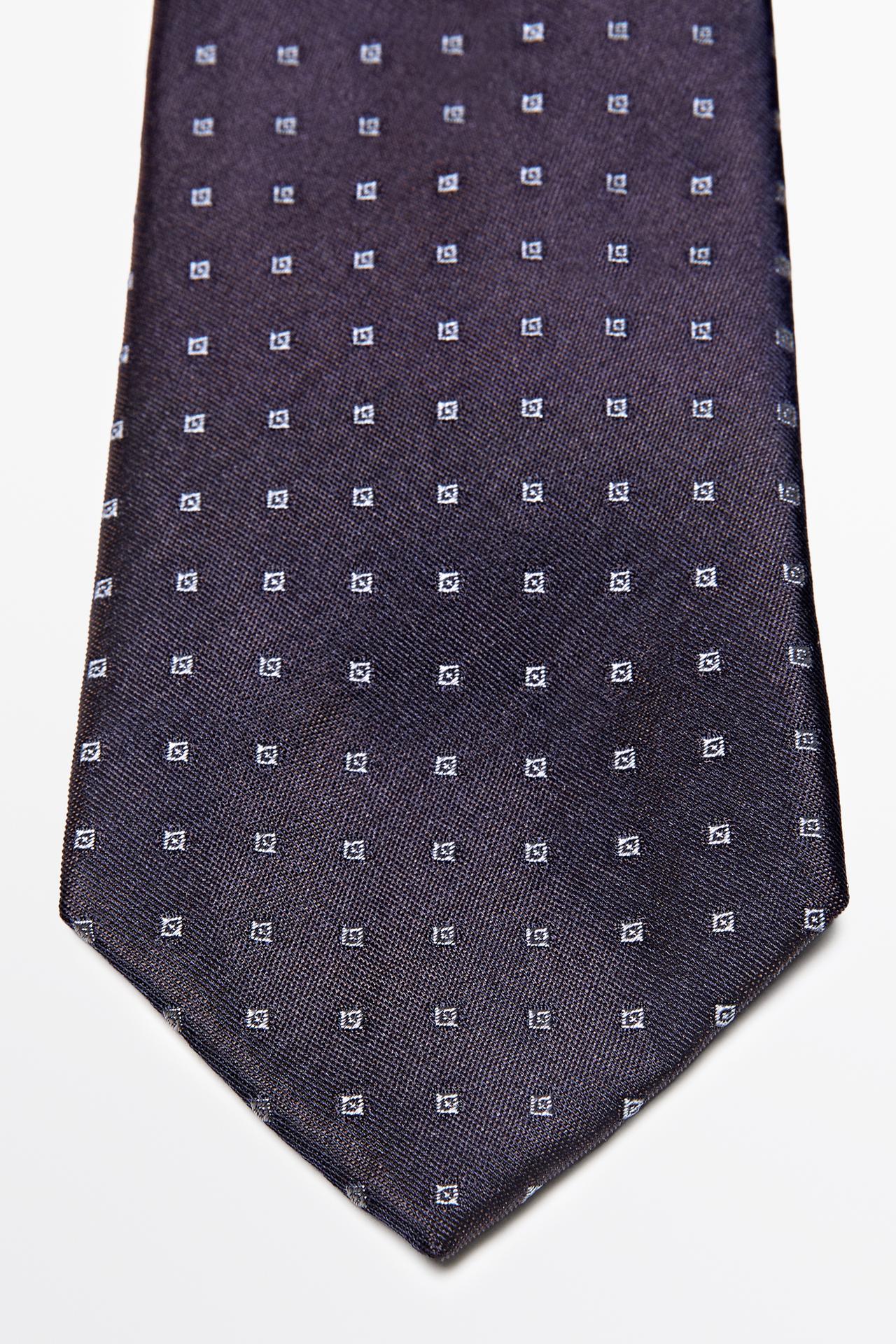 100% silk geometric print tie — white
