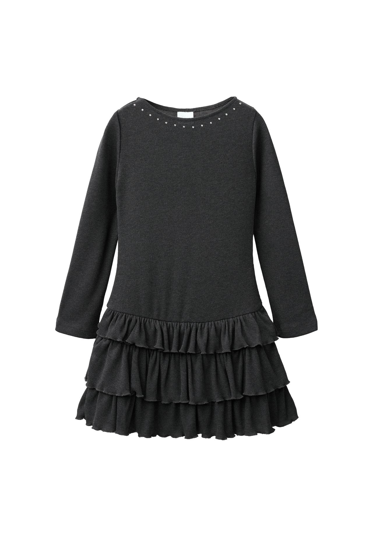 DRESS WITH RUFFLES AND STUDS