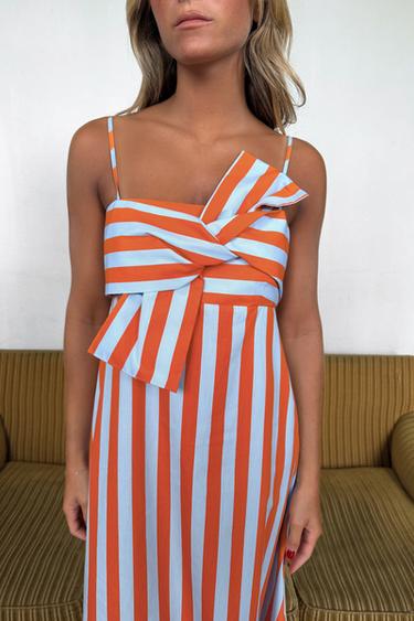 VESTIDO RAYAS NUDO - rayas de Zara