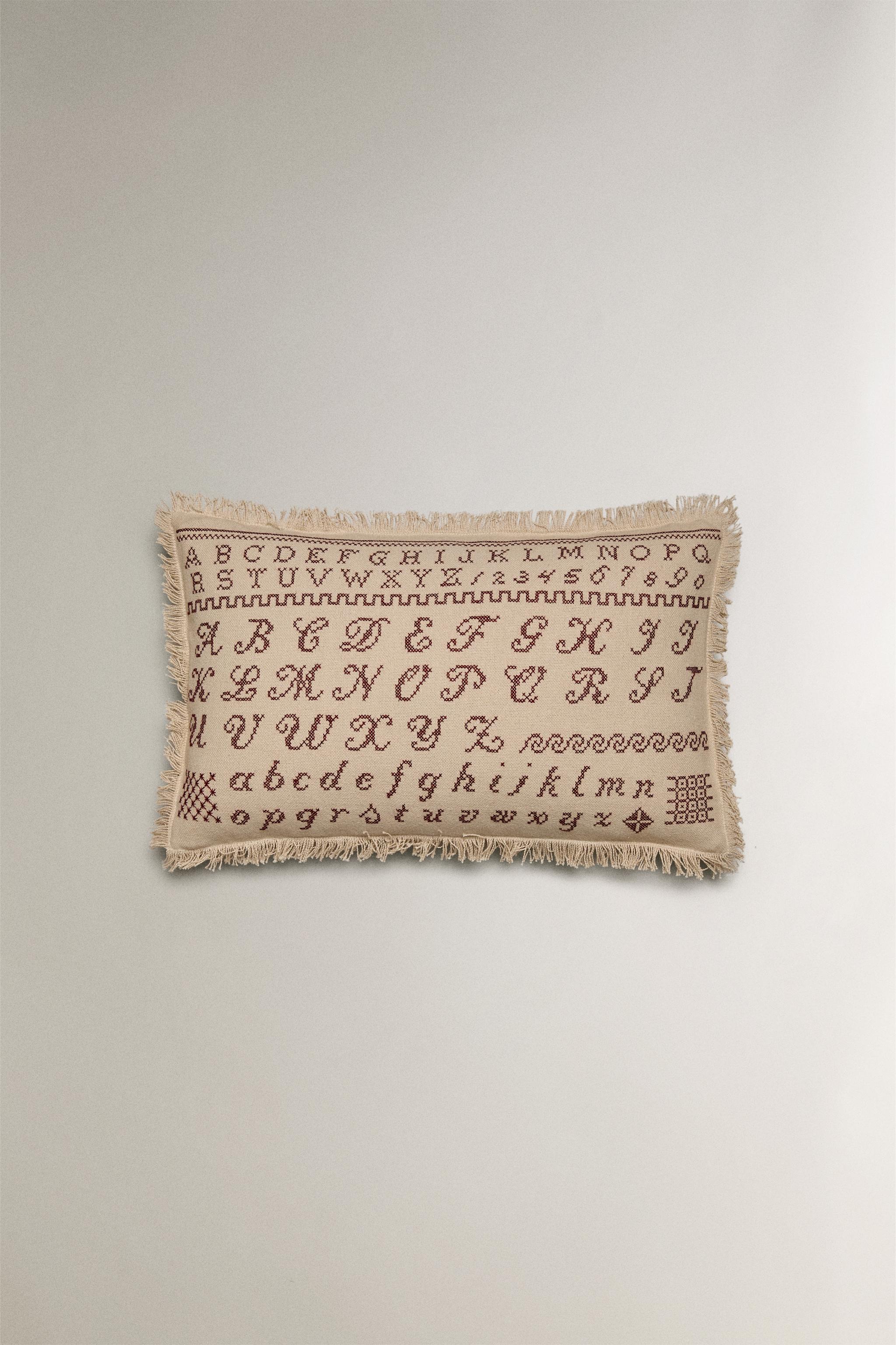 CHRISTMAS ALPHABET THROW PILLOW COVER