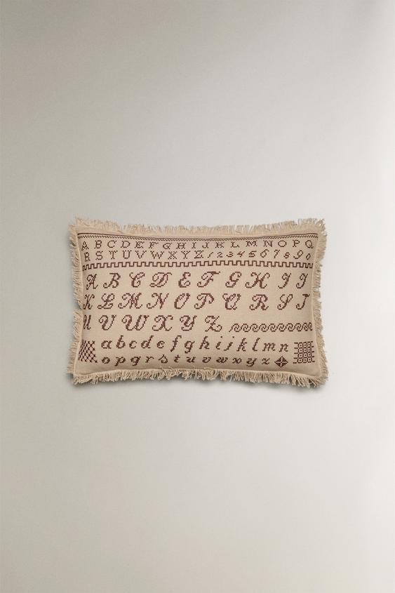 CHRISTMAS ALPHABET CUSHION COVER - Light beige | ZARA UAE - Dubai ...