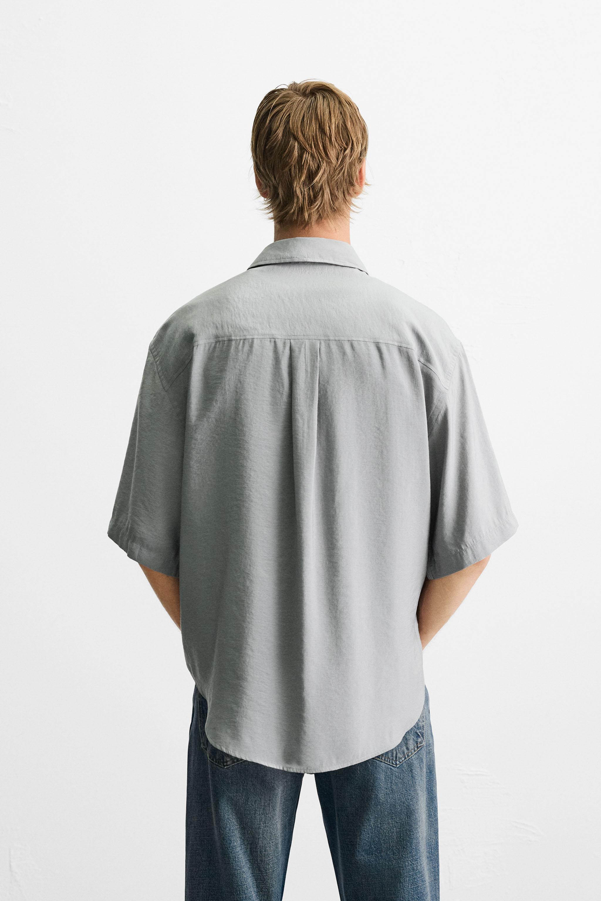 ZARA リーフプリント ストレッチシャツ 7545/296 LEAF PRINT STRETCH SHIRT - White | ZARA United States