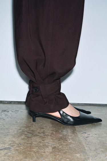 PANTALON CARGO À PINCES ZW COLLECTION - Chocolat de Zara - Image 3