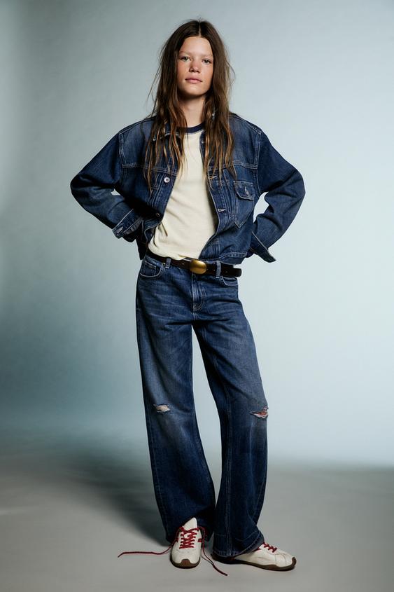 Zara DENIM JACKET WITH BUCKLE - Blue - Image 0