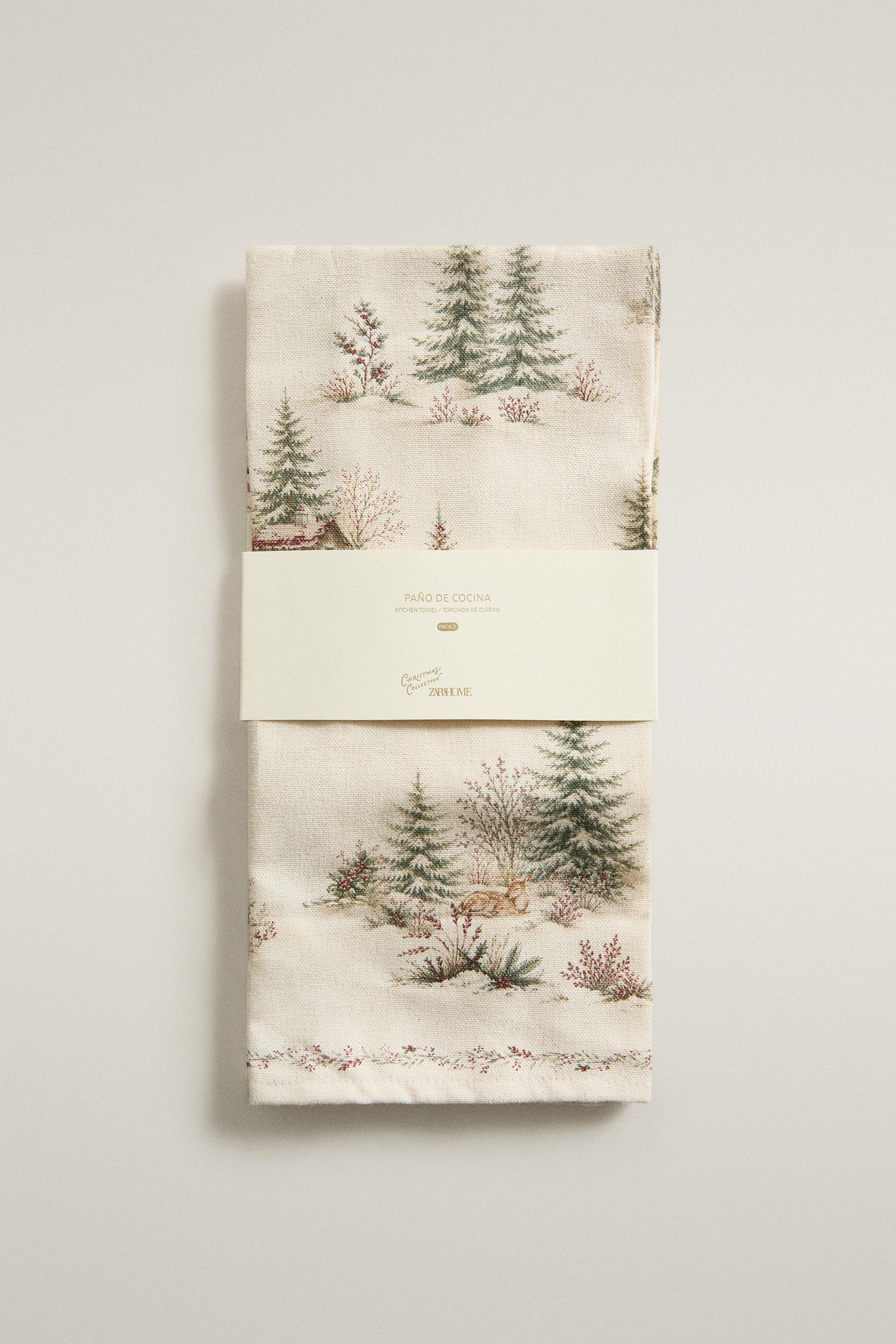 TORCHON CUISINE TOILE DE NOËL (LOT DE 2)
