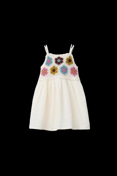 HÄKELKLEID MIT SCHMUCKPERLEN - Bunt von Zara