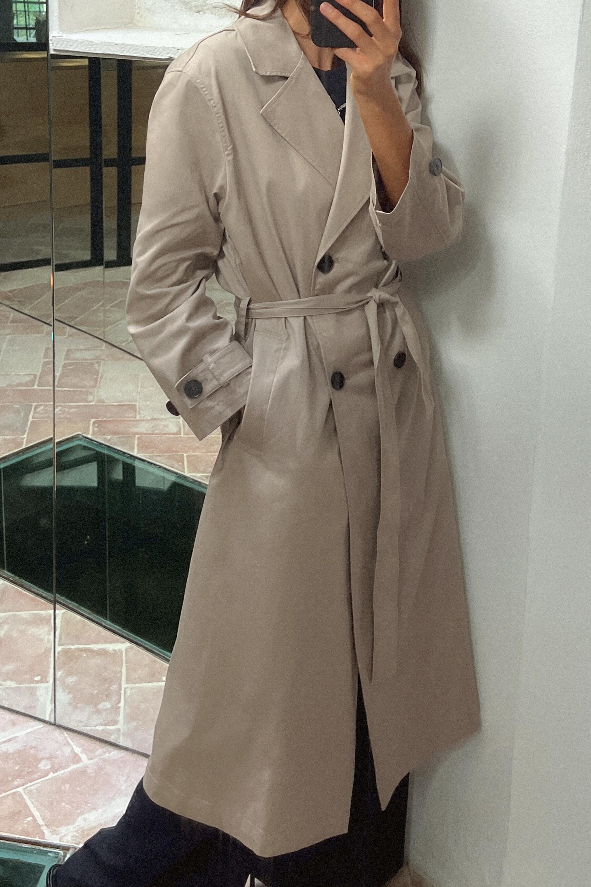 ZARA Long Flowing popular Belted Lightweight Trench Coat