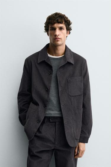 CORDUROY SUIT BLAZER - Dark grey by Zara