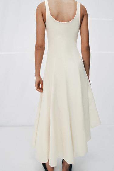 ROBE BIMATIÈRE À GODETS - Écru de Zara - Image 2