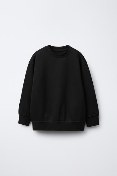 Zara BASIC TEXT SWEATSHIRT - Black
