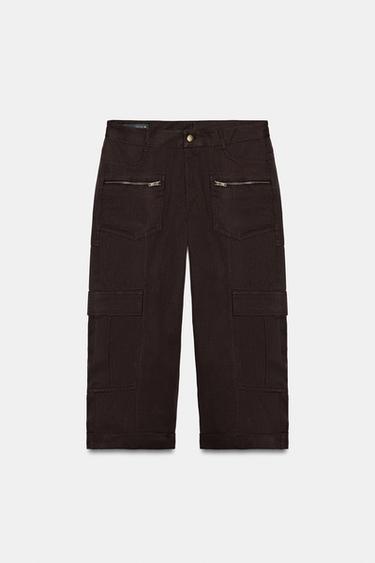 PANTALON CARGO CAPRI - Marron de Zara - Image 8