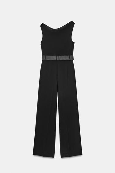 JUMPSUIT WITH BELT - Black by Zara - Image 6