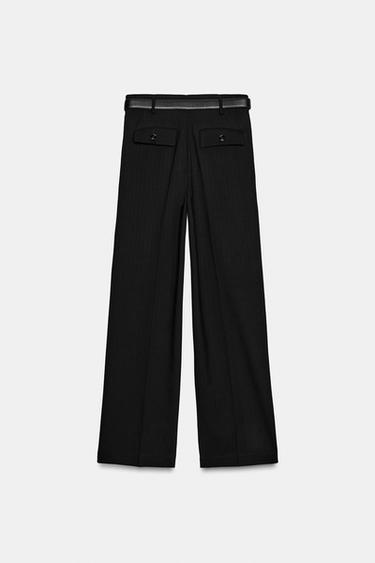 PANTALON TAILLE HAUTE AVEC CEINTURE - Noir de Zara - Image 8