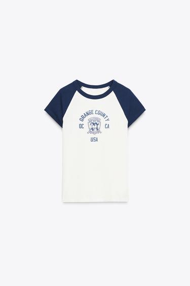 SLOGAN T-SHIRT - White / Navy by Zara