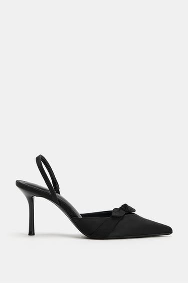 SATIN HIGH-HEEL SHOES - Black by Zara
