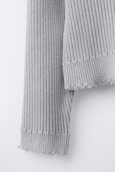 GILET EN MAILLE ZIPPÉ - Gris moyen de Zara - Image 3