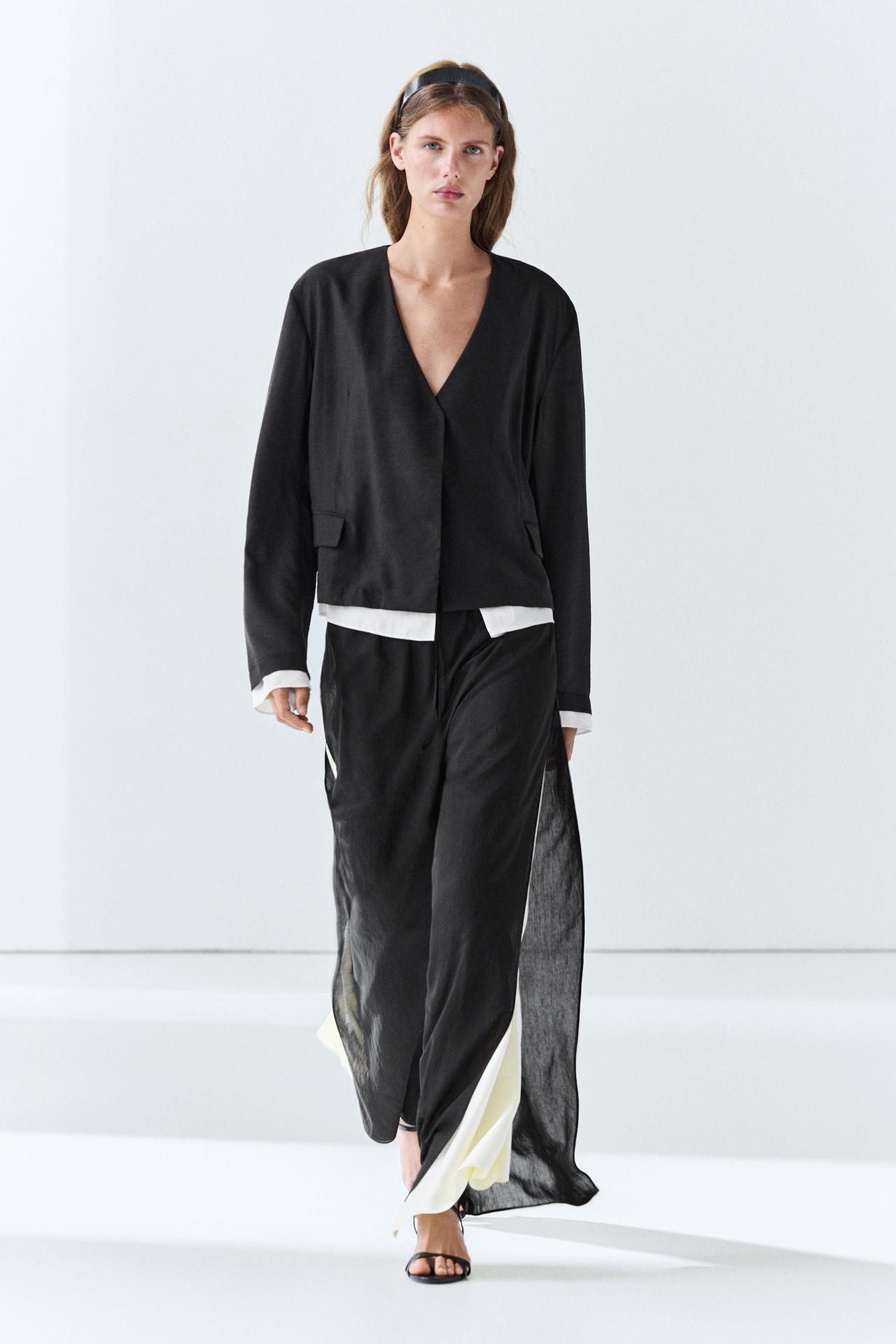 Contrast double jacket for a complete look — Black