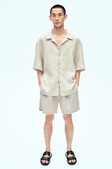 Zara 100% 亞麻襯衫 - 淺米色