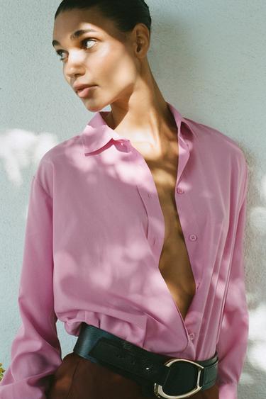 CHEMISE FLUIDE BÁSIC - Rose chewing-gum de Zara - Image 1