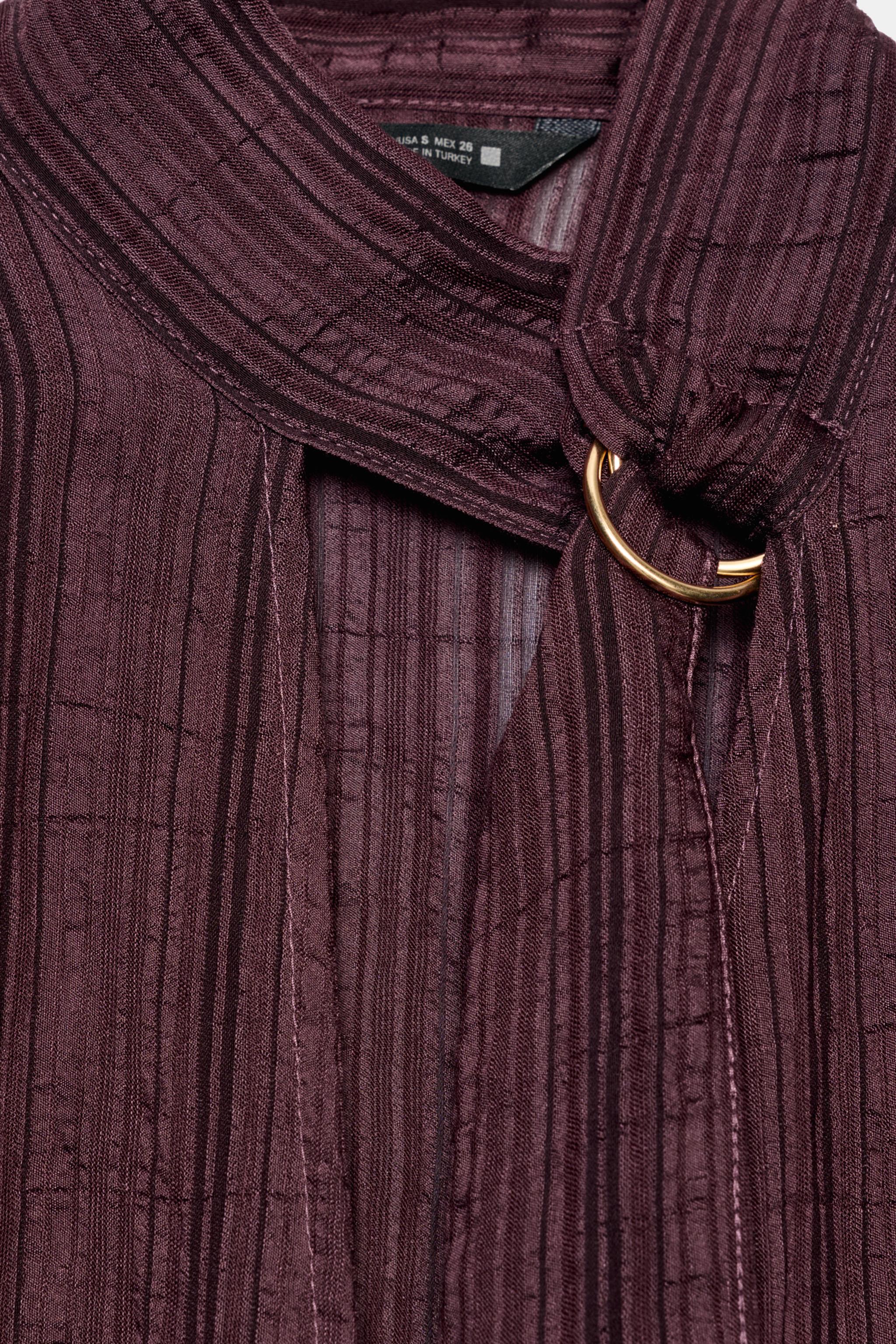 STRIPED WRAP BLOUSE
