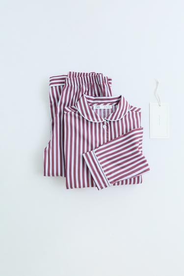 ZARA TIMELESS - STRIPED PYJAMAS - Burgundy by Zara