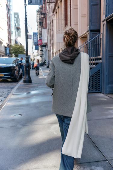 FINE KNIT SCARF - Ecru by Zara - Image 1