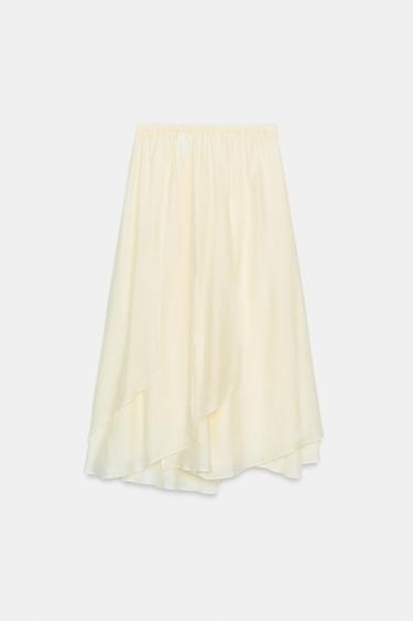 JUPE MIDI FLUIDE ZW COLLECTION - Écru de Zara - Image 5