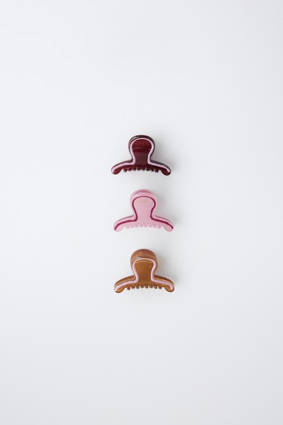 Детские аксессуары для волос Zara 3-PACK Color-Block Hair Clips, цвет: Разноцветный