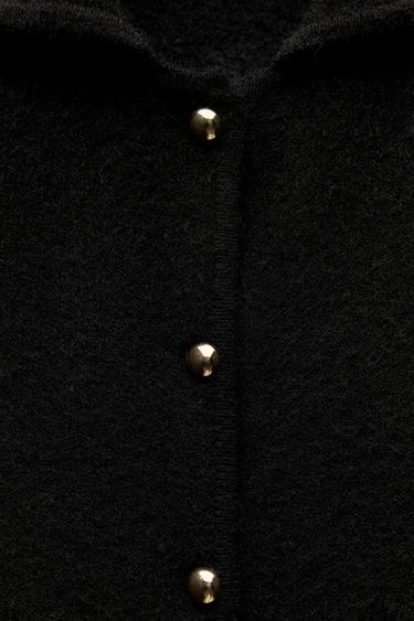 PLAIN KNIT POLO NECK JACKET - Black by Zara