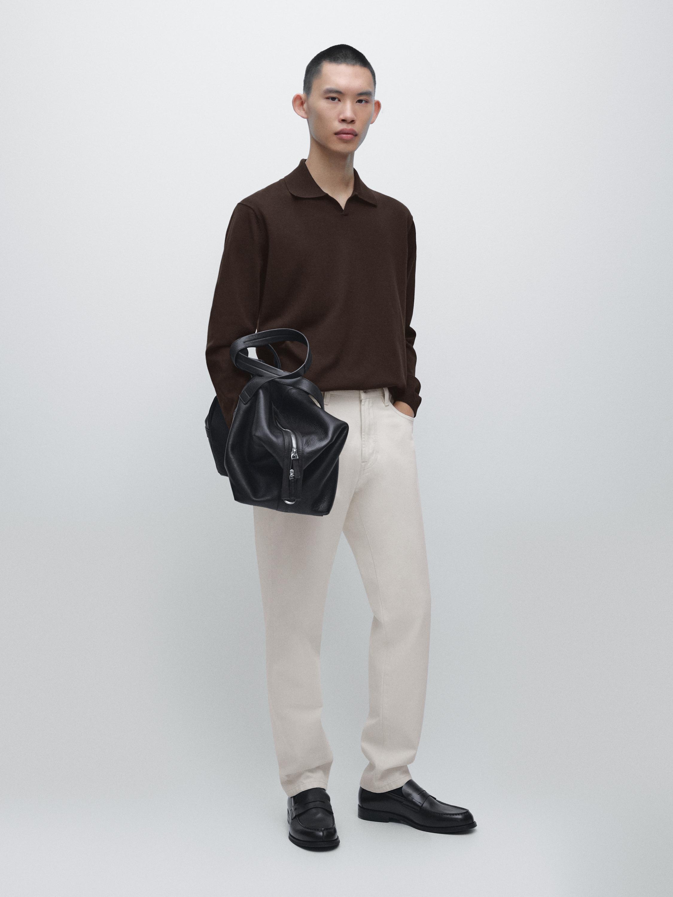 Pull polo en maille coton