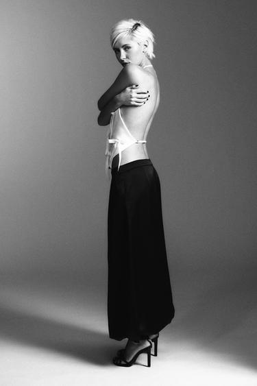 HALTER TOP WITH BOWS - Oyster-white by Zara - Image 3