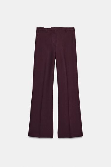 STRAIGHT-LEG TROUSERS - Burgundy by Zara