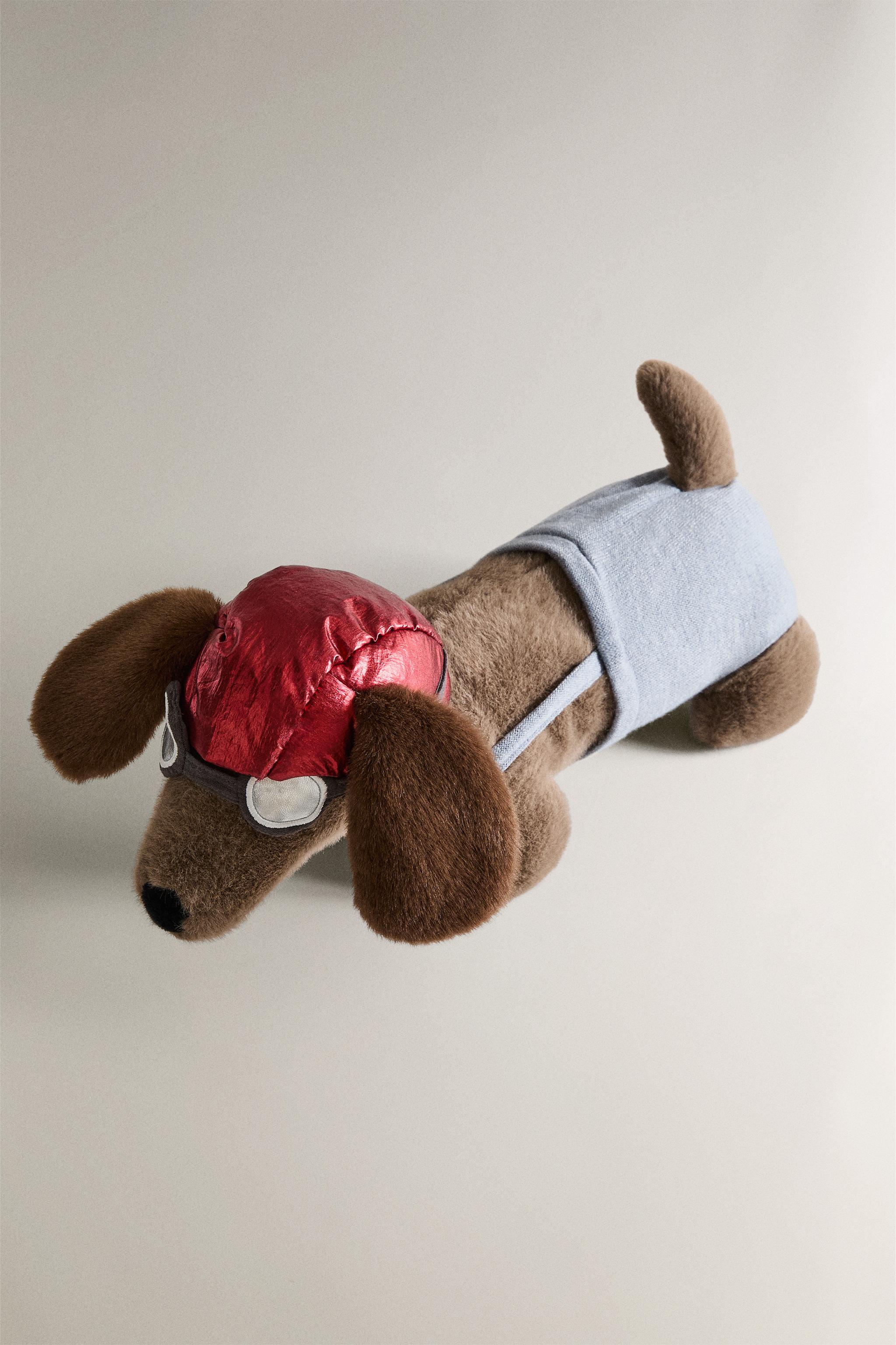 KIDS' AVIATOR DACHSHUND PLUSH TOY — Multicolored