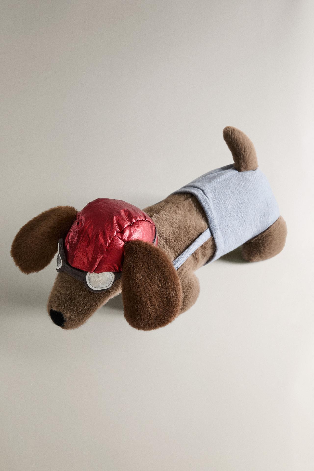 KIDS' AVIATOR DACHSHUND PLUSH TOY — Multicolored