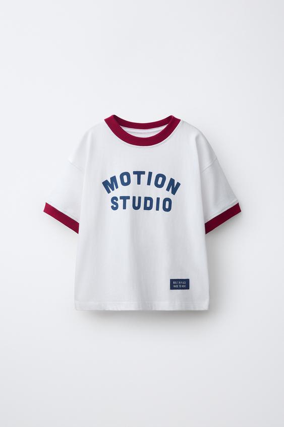 CAMISETA ESTAMPADO TEXTO - Crudo de Zara - Imagen 0