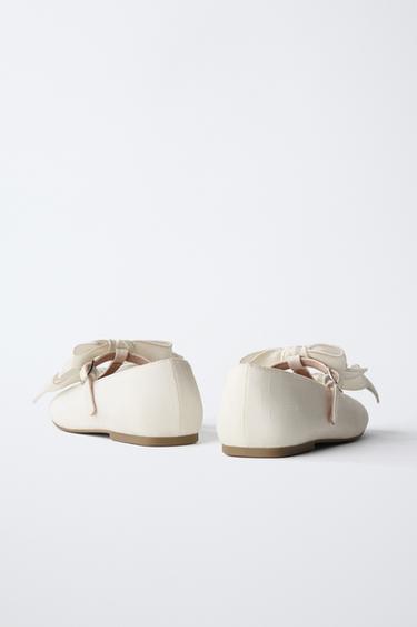 BALLERINES AVEC LACETS - Blanc de Zara - Image 4