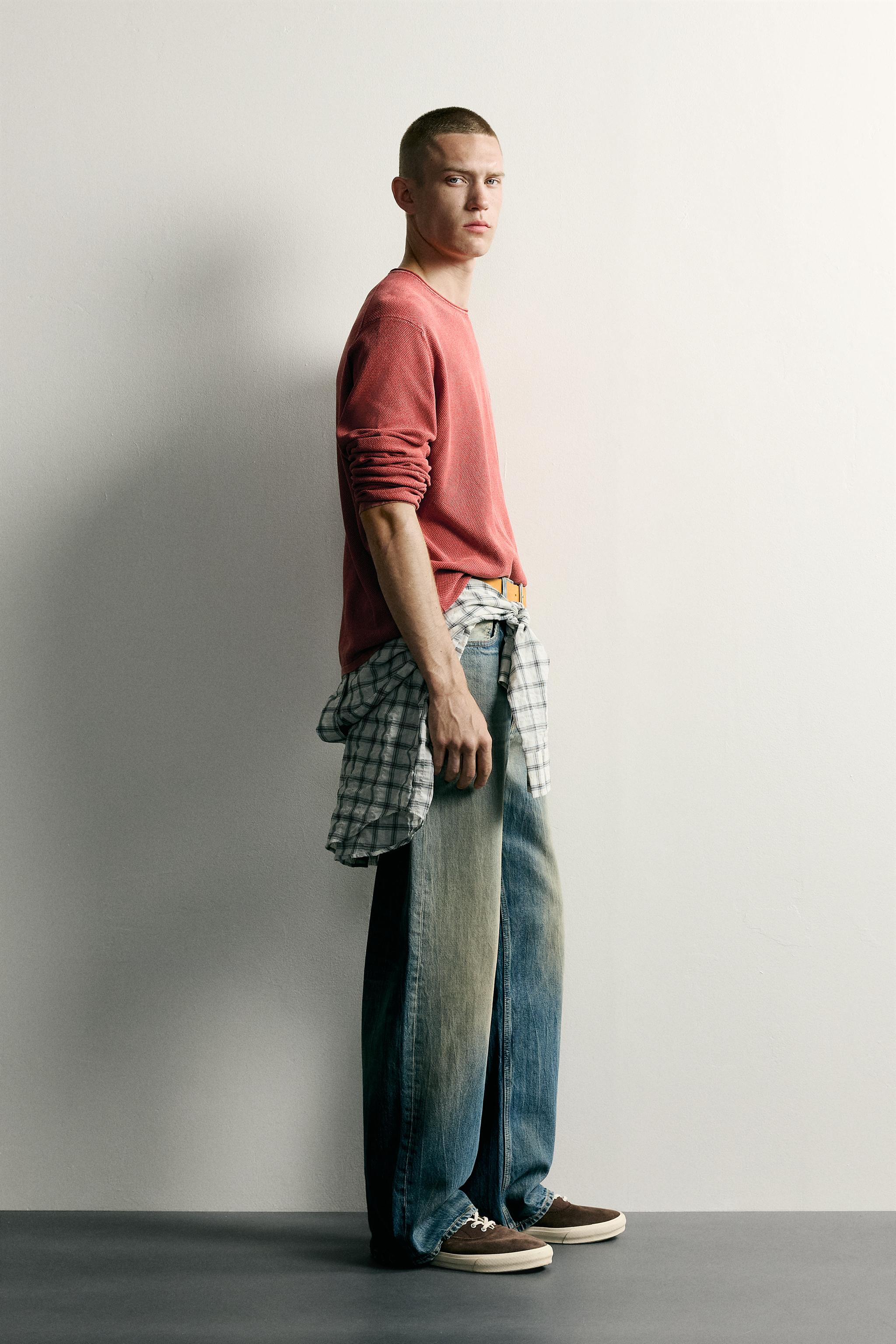 Zara RELAXED FIT DOKULU YIKAMALI KAZAK görsel 4